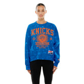 New York Knicks Women's Throwback Collection Mineral Wash Crewneck Sweatshirt Blue - New Era