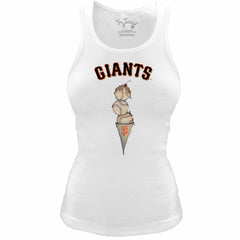 San Francisco Giants Tiny Turnip Women's Fitted Triple Scoop Tri-Blend Tank Top - White Tanks