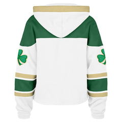 Chicago Blackhawks '47 Women's McLucky Cropped Lacer Hoodie - White | US 203281120