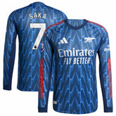 Bukayo Saka Arsenal 2025/26 Away Long Sleeve Player Jersey Blue - Adidas for sale