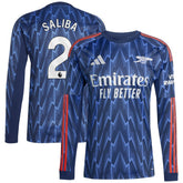 William Saliba Arsenal 2025/26 Away Replica Long Sleeve Player Jersey Blue - Adidas cheap