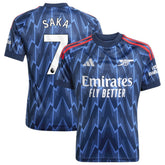 Bukayo Saka Arsenal Youth 2025/26 Away Replica Player Jersey Blue - Adidas on sale
