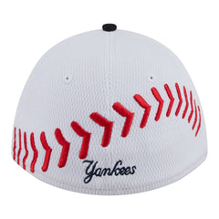 New York Yankees New Era Youth Baseball 39THIRTY M-Crown Flex Hat - White/Navy Hats
