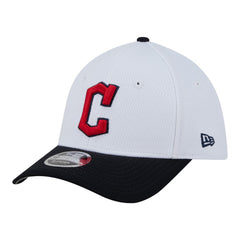 Cleveland Guardians New Era Youth Baseball 39THIRTY M-Crown Flex Hat - White/Navy Hats