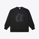 Atlanta Braves Mitchell & Ness Phantom Fleece Crewneck Sweatshirt - Black Sweatshirts