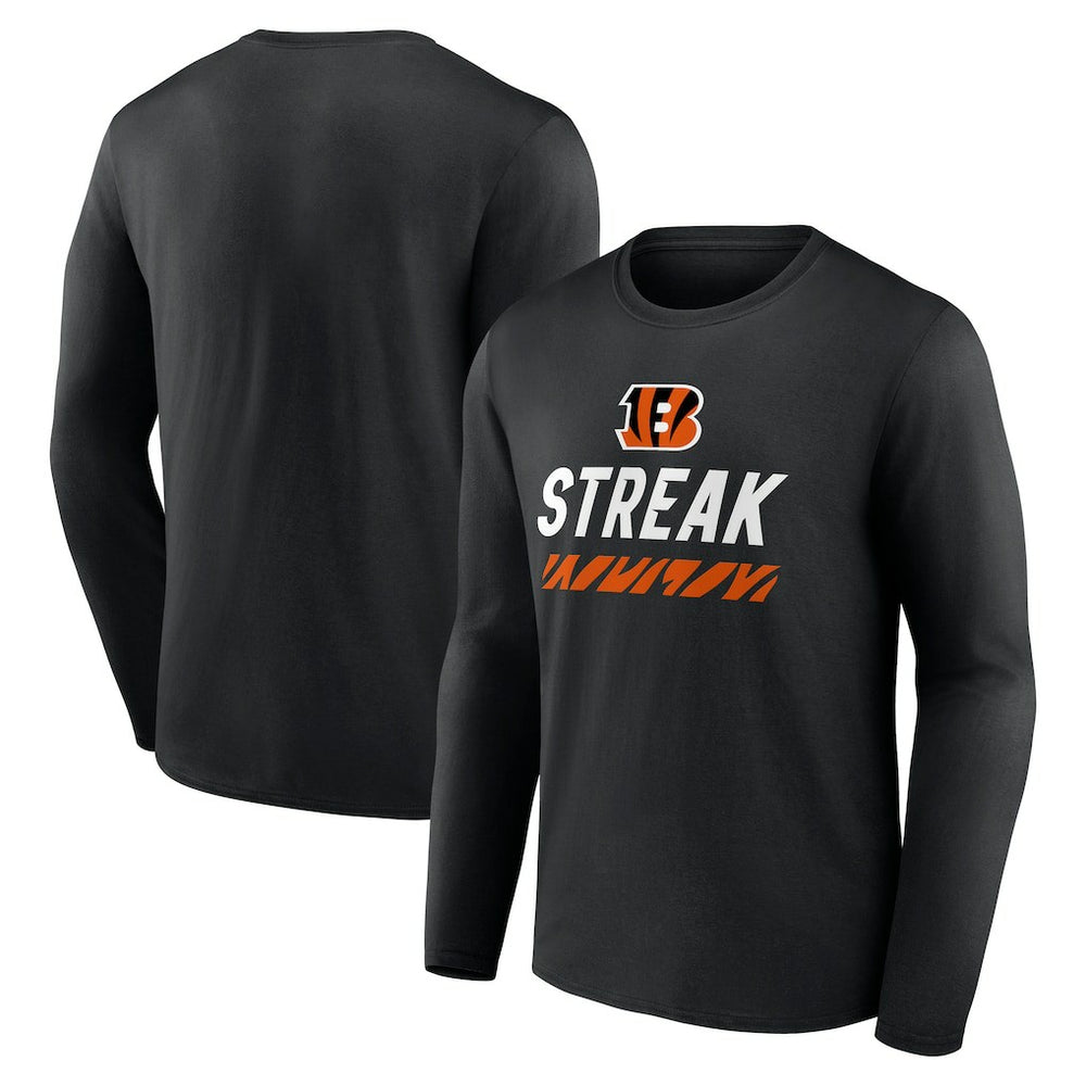 Cincinnati Bengals Streak Long Sleeve T-Shirt - Black T-shirts