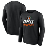 Cincinnati Bengals Streak Long Sleeve T-Shirt - Black T-shirts