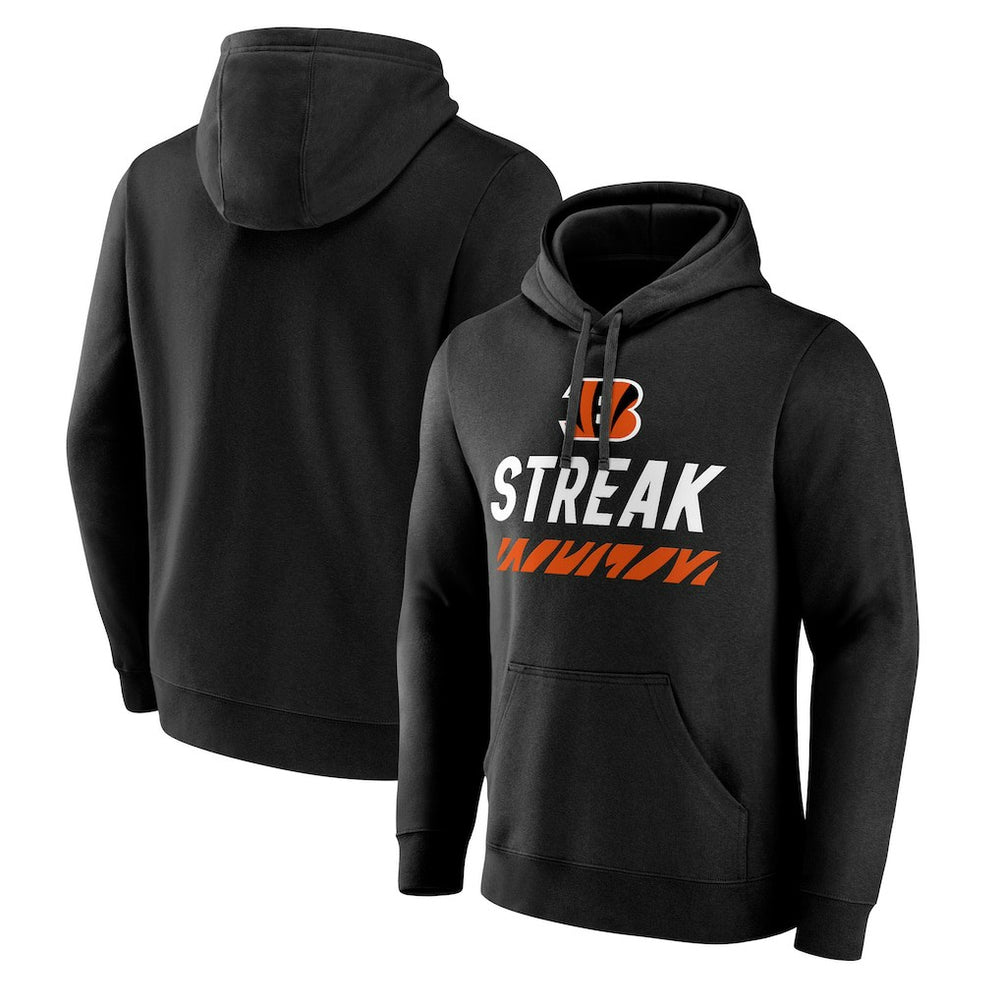 Cincinnati Bengals Streak Pullover Hoodie - Black Hoodies