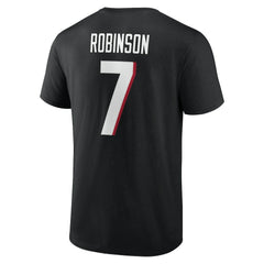 Bijan Robinson Atlanta Falcons Icon Name & Number T-Shirt - Black T-shirts