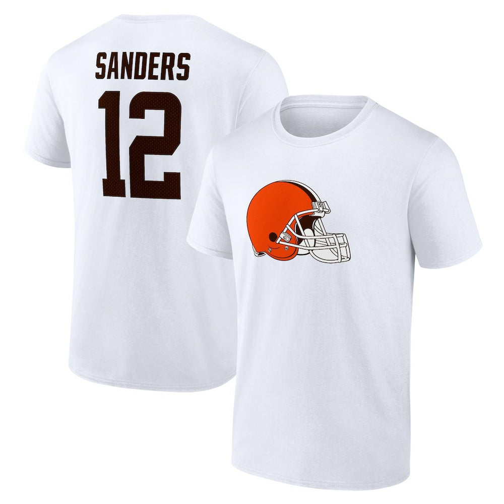 Shedeur Sanders Cleveland Browns Icon Name & Number T-Shirt - White T-shirts