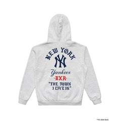New York Yankees Mitchell & Ness Born X Raised in New York Town Pullover Hoodie - Heather Gray Hoodies