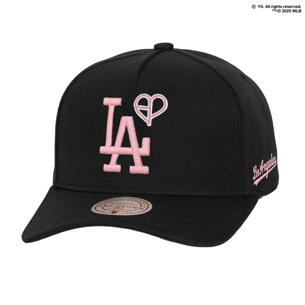 Los Angeles Dodgers Mitchell & Ness x BLACKPINK Pro Crown Snapback Hat - Black - Limited Edition Hats