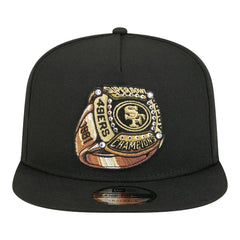 San Francisco 49ers New Era Super Bowl Ring 9FIFTY A-Frame Adjustable Hat - Black Hats