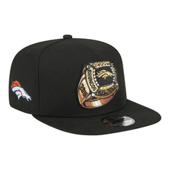 Denver Broncos New Era Super Bowl Ring 9FIFTY A-Frame Adjustable Hat - Black Hats