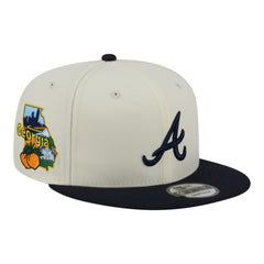 Atlanta Braves New Era Localized 9FIFTY Snapback Hat - Cream/Navy Hats