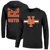 Juan Soto New York Mets Majestic Threads Lightweight Name & Number Hoodie - Black Hoodies