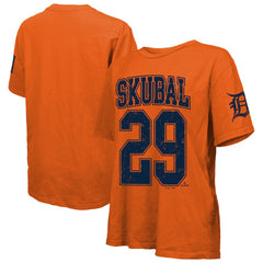 Tarik Skubal Detroit Tigers Majestic Threads Women's Oversized Name & Number T-Shirt - Orange T-shirts