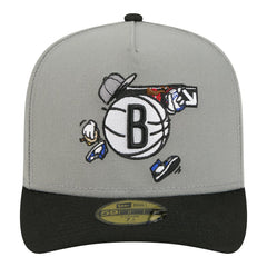 Brooklyn Nets Injection Cartoon Logo A-Frame 59FIFTY Fitted Hat Gray - New Era outlet