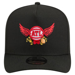 Atlanta Hawks Injection Cartoon Logo A-Frame 9FIFTY Adjustable Hat Black - New Era