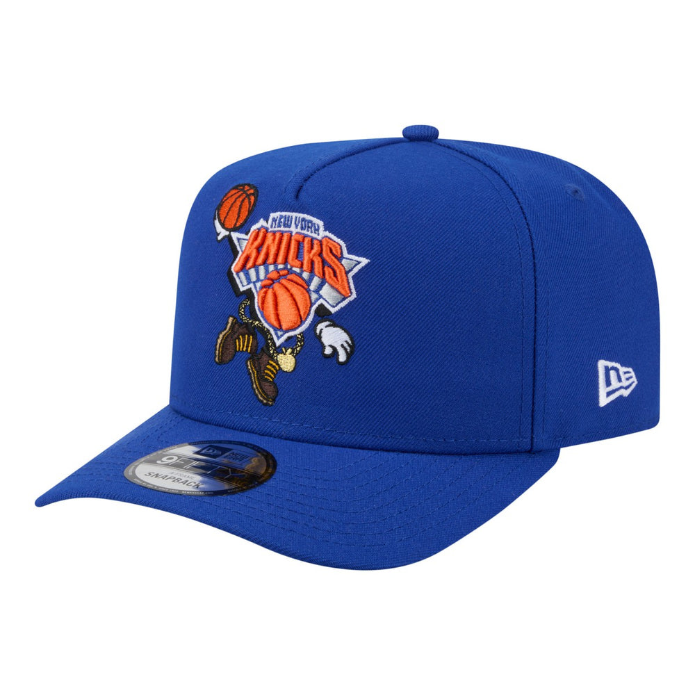 New York Knicks Injection Cartoon Logo A-Frame 9FIFTY Adjustable Hat Blue - New Era