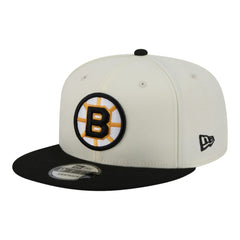 Boston Bruins New Era Injection Localized Two-Tone 9FIFTY Snapback Hat - White/Black | US 203293138