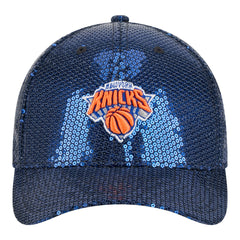 New York Knicks Women's Sequin M-Crown 9FORTY Adjustable Hat Blue - New Era