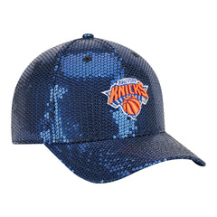New York Knicks Women's Sequin M-Crown 9FORTY Adjustable Hat Blue - New Era