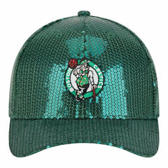 Boston Celtics Women's Sequin M-Crown 9FORTY Adjustable Hat Kelly Green - New Era