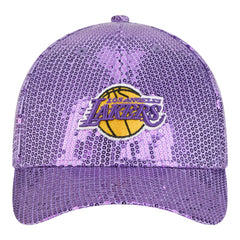 Los Angeles Lakers Women's Sequin M-Crown 9FORTY Adjustable Hat Purple - New Era
