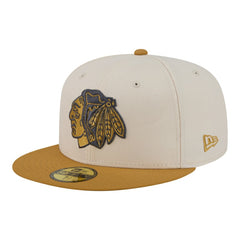 Chicago Blackhawks New Era Colorpack Two-Tone 59FIFTY Fitted Hat - Cream/Tan | US 203294177