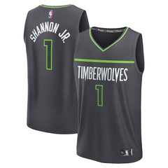 Terrence Shannon Jr. Minnesota Timberwolves Fast Break Replica Jersey Statement Edition Anthracite - Fanatics