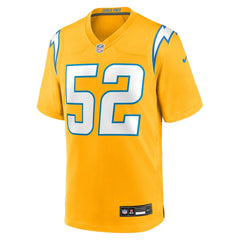 Khalil Mack Los Angeles Chargers Alternate Charger Power Game Player Jersey - Gold Jerseys