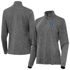 Orlando Magic Antigua Women's New Logo Mentor Long Sleeve Quarter-Zip Mock Polo Heather Black