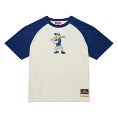 Milwaukee Brewers Mitchell & Ness Women's Boyfriend Raglan T-Shirt - Cream T-shirts