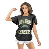 Los Angeles Chargers Gameday Couture Women's Relaxed Flutter Sleeve T-Shirt - Black T-shirts