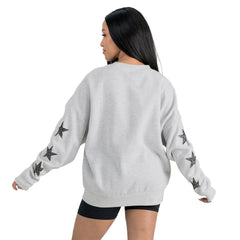 Philadelphia Eagles Gameday Couture Women's Resilience Relaxed Rhinestone Pullover Sweatshirt - Ash Pullover