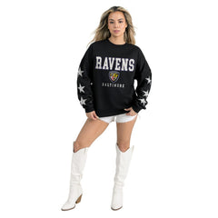 Baltimore Ravens Gameday Couture Women's Velocity Relaxed Rhinestone Pullover Sweatshirt - Black Pullover