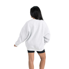 Denver Broncos Gameday Couture Women's Traditional Logo Oversized Premium Fleece Pullover Sweatshirt - Ash Pullover