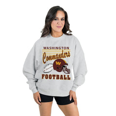 Washington Commanders Gameday Couture Women's Home Turf Oversized Premium Fleece Pullover Sweatshirt - Ash Pullover