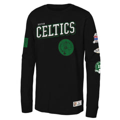 Boston Celtics Youth Hardwood Classics Training Camp Long Sleeve T-Shirt Black - Mitchell & Ness
