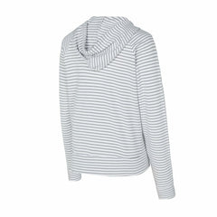 Atlanta Braves Concepts Sport Women's Liftoff Striped V-Neck Hoodie - White/Gray Hoodies