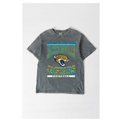 Jacksonville Jaguars Gameday Couture Women's Oversized Classic Grind Washed T-Shirt - Gray T-shirts