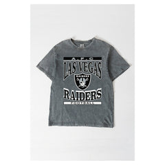 Las Vegas Raiders Gameday Couture Women's Oversized Classic Grind Washed T-Shirt - Gray T-shirts