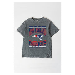 New England Patriots Gameday Couture Women's Oversized Classic Grind Washed T-Shirt - Gray T-shirts