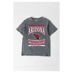 Arizona Cardinals Gameday Couture Women's Oversized Classic Grind Washed T-Shirt - Gray T-shirts