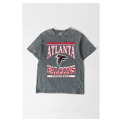 Atlanta Falcons Gameday Couture Women's Oversized Classic Grind Washed T-Shirt - Gray T-shirts