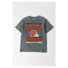 Cleveland Browns Gameday Couture Women's Oversized Classic Grind Washed T-Shirt - Gray T-shirts