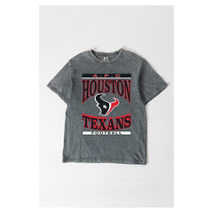 Houston Texans Gameday Couture Women's Oversized Classic Grind Washed T-Shirt - Gray T-shirts