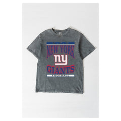 New York Giants Gameday Couture Women's Oversized Classic Grind Washed T-Shirt - Gray T-shirts