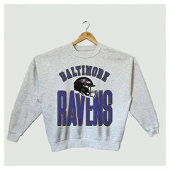 Baltimore Ravens Gameday Couture Women's Fierce Focus Premium Oversized Fleece Pullover Sweatshirt - Ash Pullover